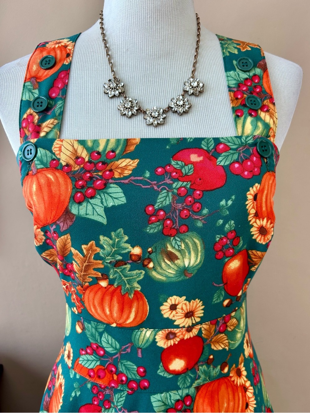 Hell Bunny Autumn Pinafore Dress Size 2XL - Picture 10 of 16